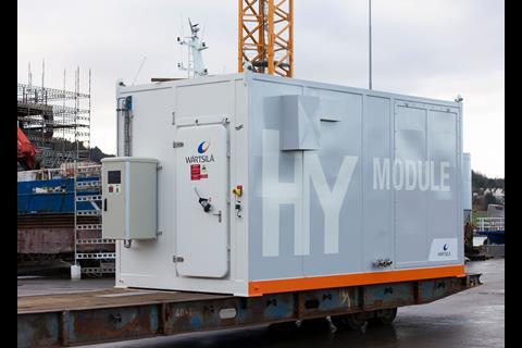 The Wärtsilä HY containerised hybrid battery power and energy storage system will support Maersk’s efforts to reduce the carbon intensity of its fleet. (Copyright: Wärtsilä Corporation)